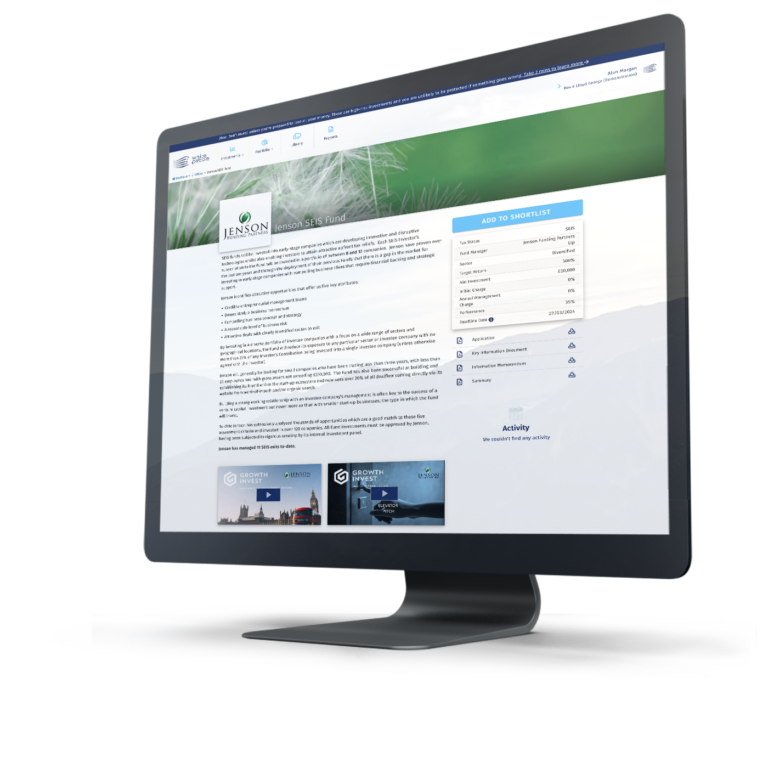 Jenson platform product screen on desktop pc