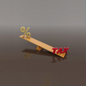 Tax Concept with percentage symbol - 3D Rendered Image